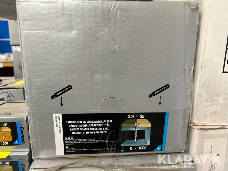 Skruv Gunnebo 3.9x28 2 lådor