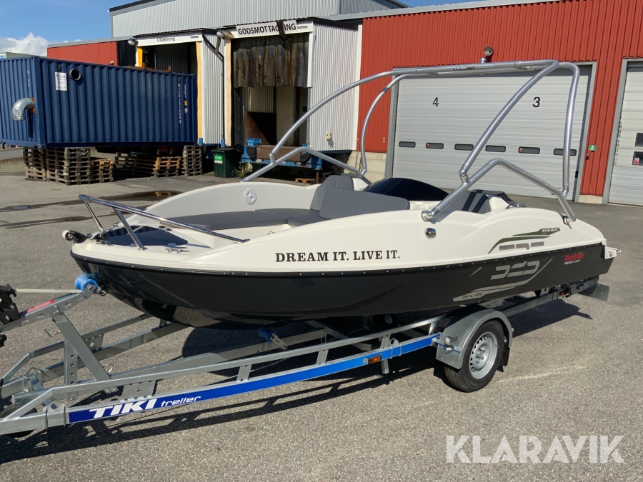 Båt Sealver 525 Full wake med båtrailer