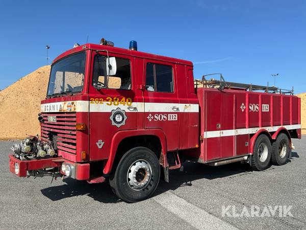 Veteranlastbil Brandbil Scania LBS140 V8 med longline hytt