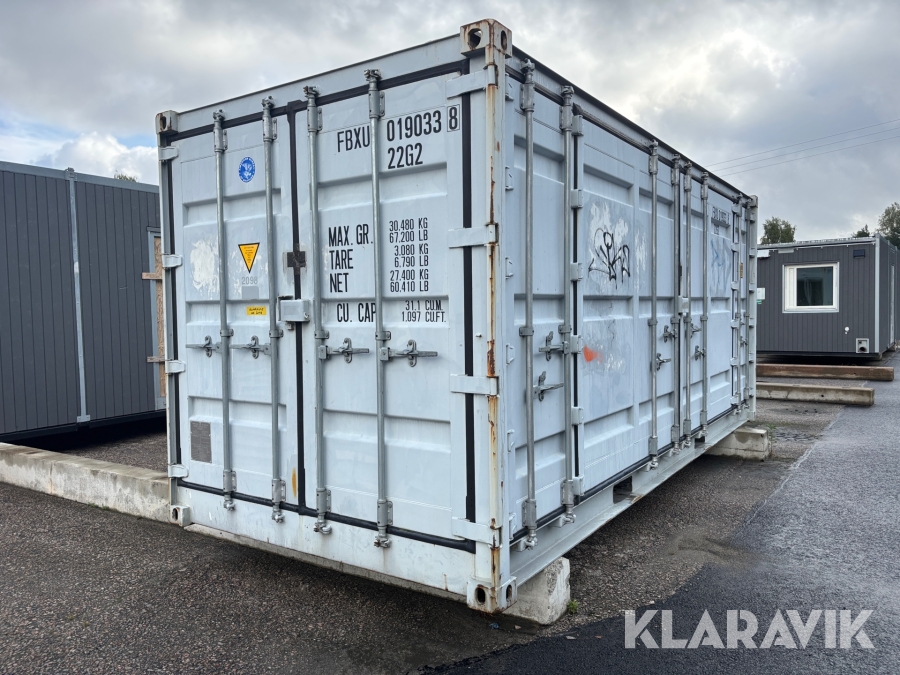 Isolerad förrådscontainer 20fot öppningsbar långsida