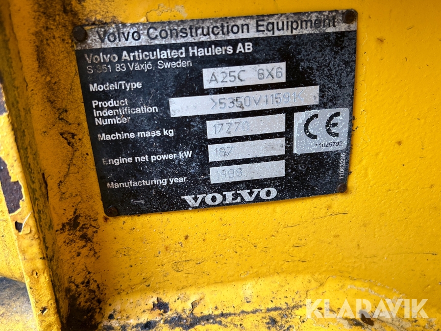 Dumper Volvo A25C 6X6