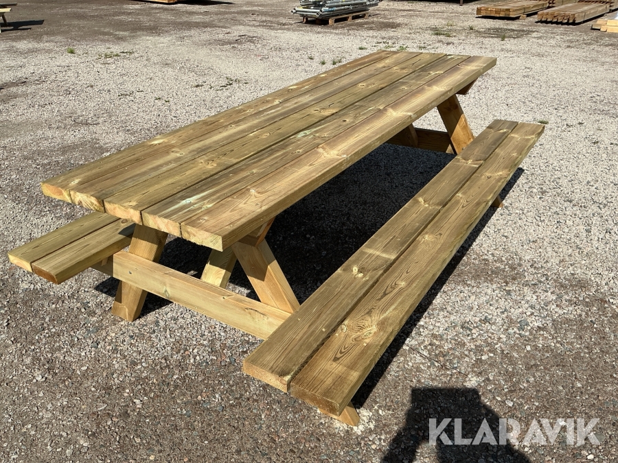 Bord m fast bänk 2,5m