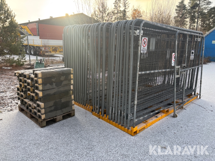 Byggstängsel BG-FIX Round Top Ca 3,50x2,00m - Totalt 45st