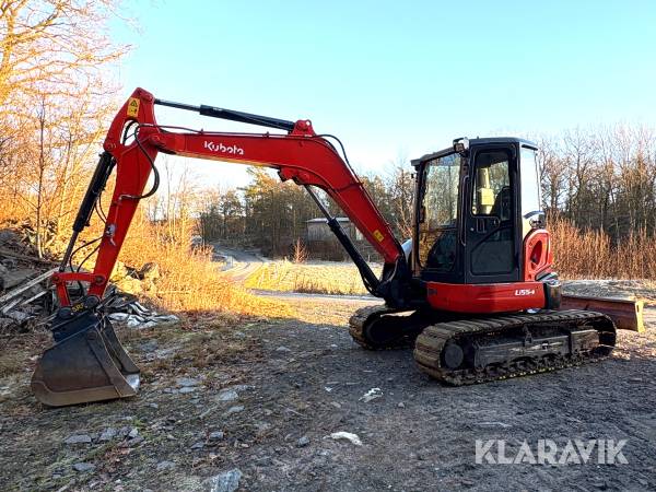 Grävmaskin Kubota U55-4 med 3 redskap