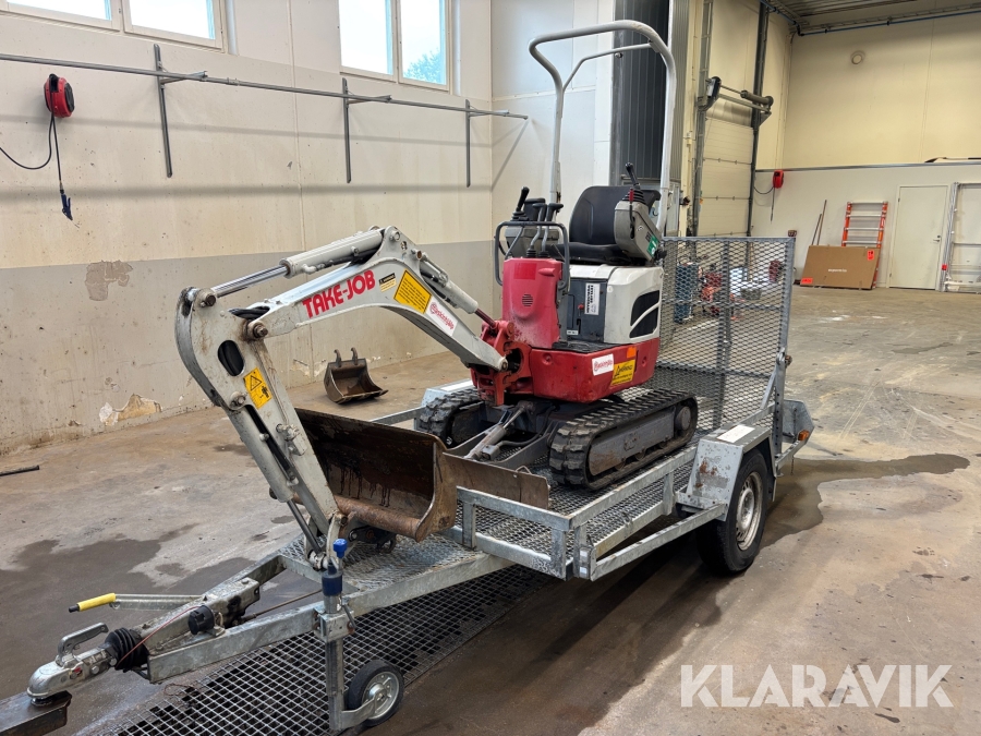 Minigrävare Take-Job TB210R med maskinsläp