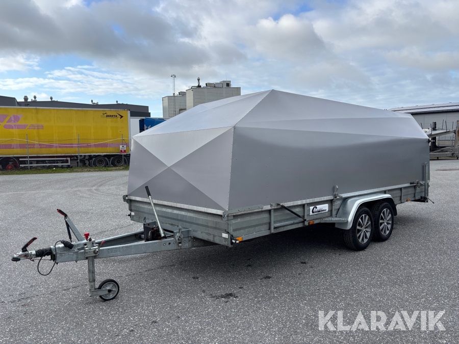 Biltransportsläp CO-Släpet med kåpa och tipp