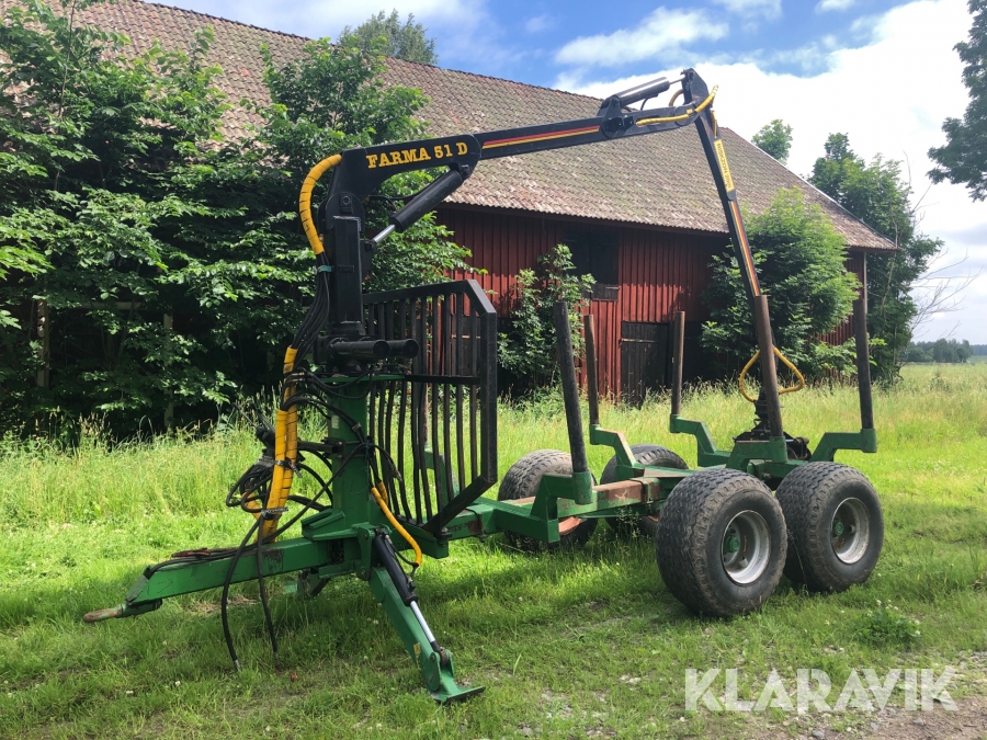 Skogskärra Farma med kran och grip