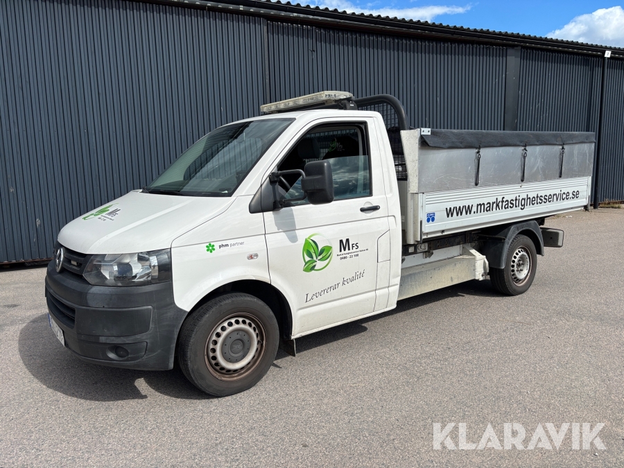 Flakbil Volkswagen Transporter 2.0 CNG med tippflak