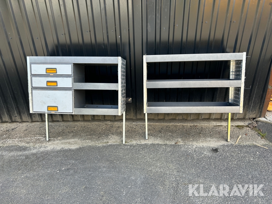Skåpsinredning hyllor/lådor 2 st