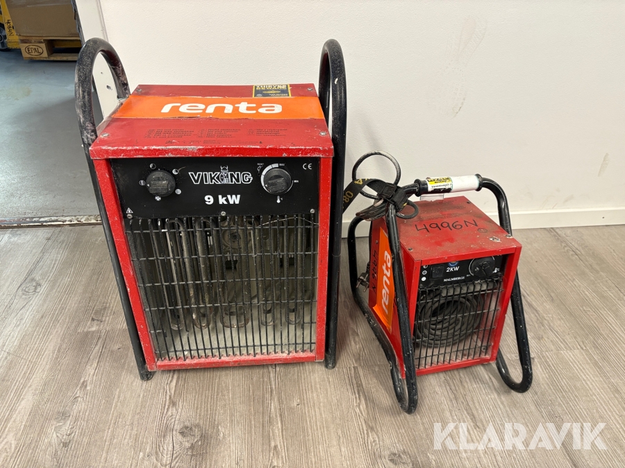 Värmefläktar 2 st Malmbergs Viking 2 kW & 9 kW