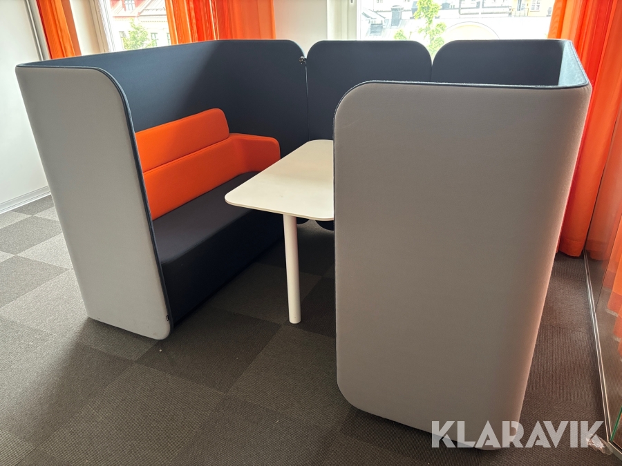 Kontorsmöbler Martela soffgrupp med bord och eluttag