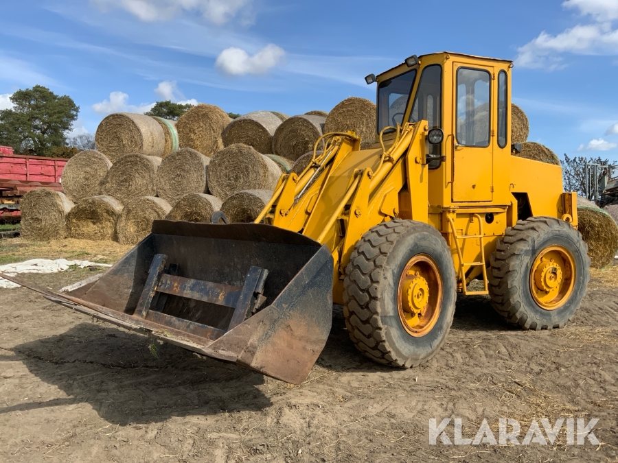 Hjullastare Fiat Allis 345 med skopa och gafflar