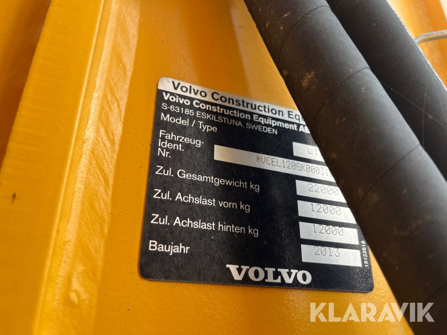 Lastmaskin Volvo L120G med släcksystem