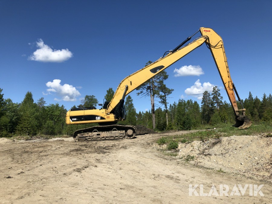 Grävmaskin CAT 330D LRE 40 ton med lång räckvidd