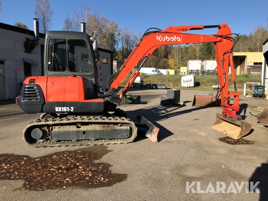 Grävmaskin Kubota KX 161-2 med redskap