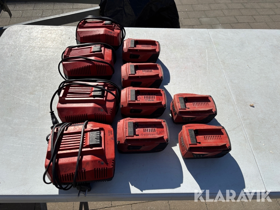 Batterier 6st och laddare 4st Hilti
