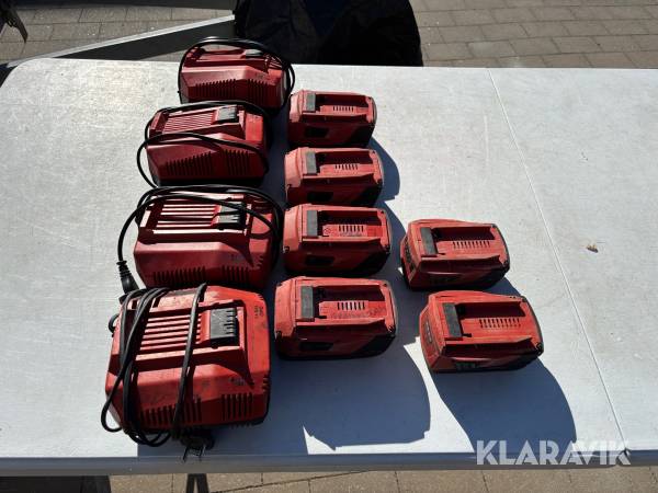 Batterier 6st och laddare 4st Hilti