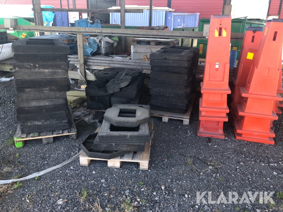 Avstängningsmaterial samt vikter 