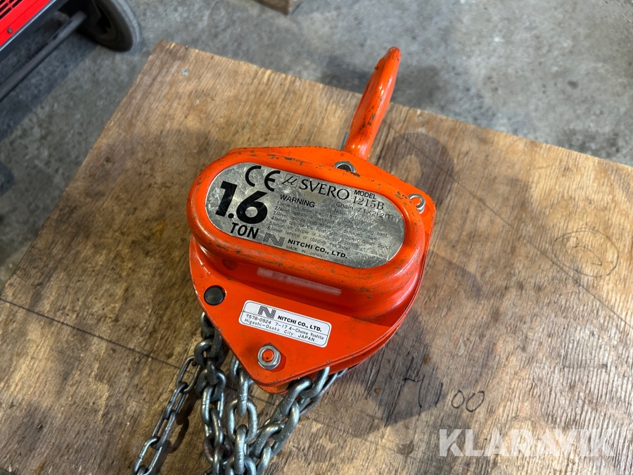 Kedjeblock Svero 1215B 1,6 ton