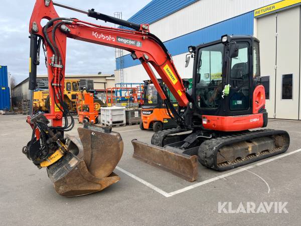 Grävmaskin Kubota U48-4 med tiltrotator och redskap