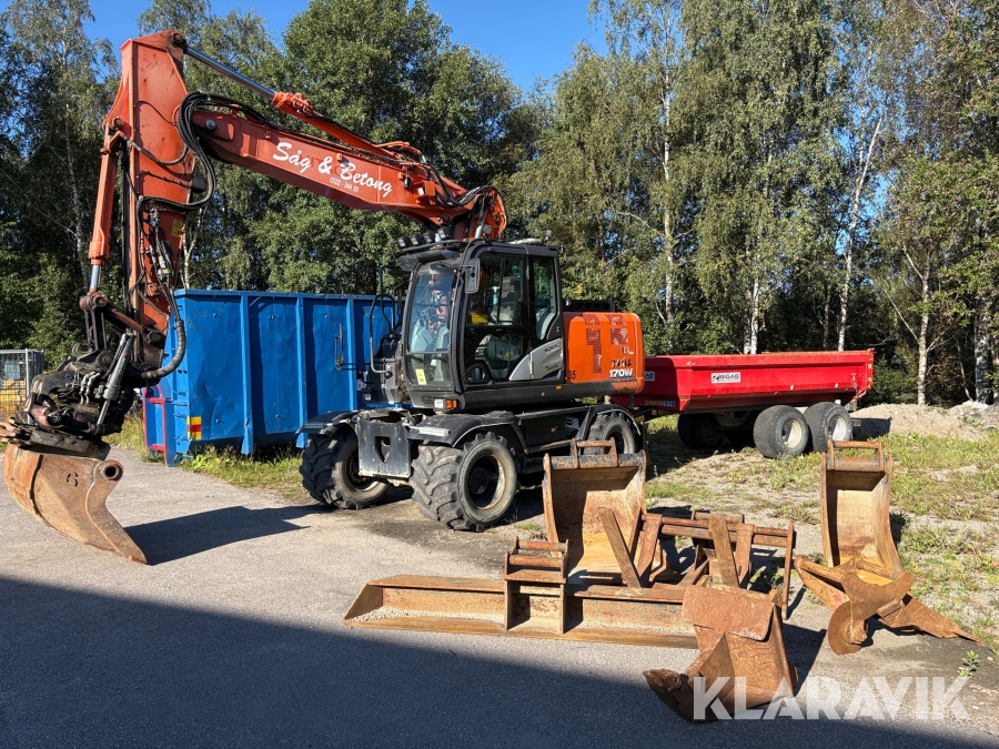 Hjulgrävare Hitachi ZX170W-6 , Leica 3D, Rotortilt R5 S60, Bigab BT-10 tippvagn & 7st redskap