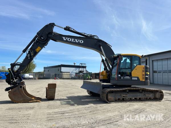 Grävmaskin Volvo ECR235EL med grävsystem, rotator m grip & 2 skopor