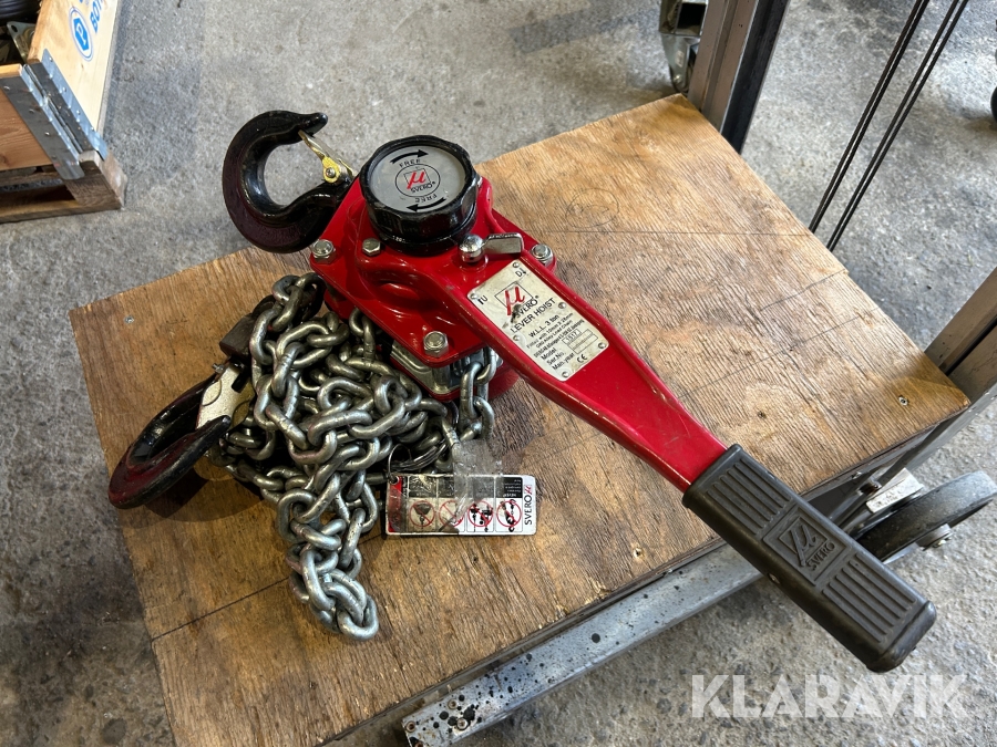 Kedjeblock med spak Svero 1517 3 ton
