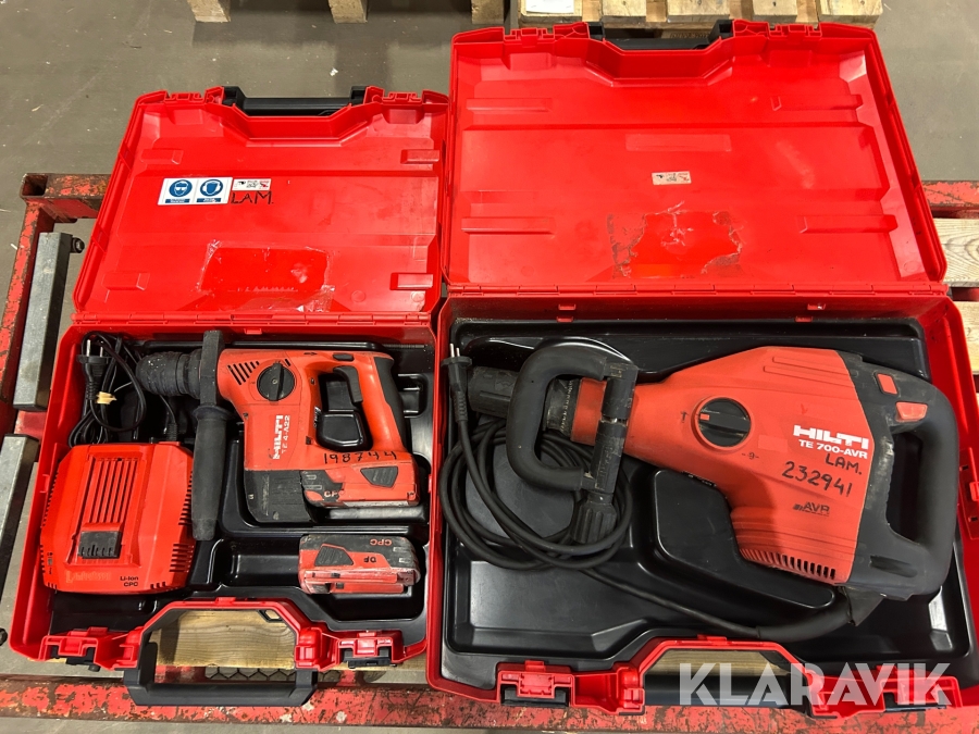Borrhammare 1 st, Mejsel och bilningshammare 1 st Hilti TE 4-A22 / TE 700AVR