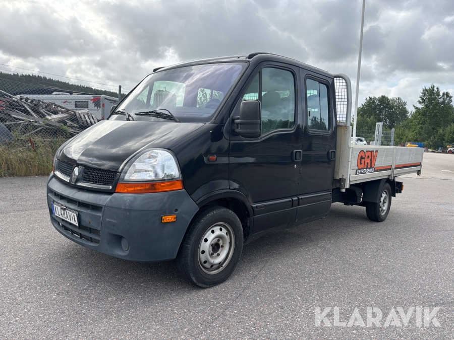 Pickup Renault Master 3.5t dubbelhytt. Flobyflak.