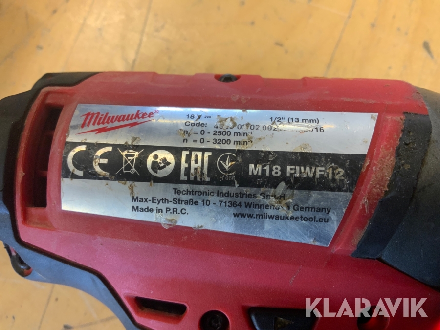 Mutterdragare Milwaukee M18 FIWP12 batteri
