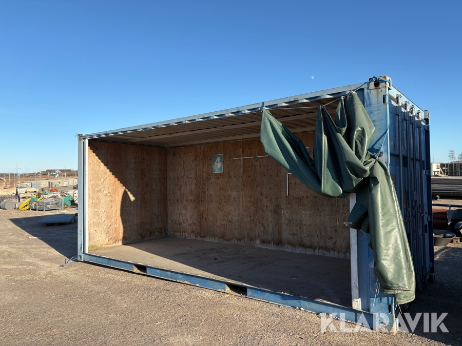 Container 20 fot med öppen sida