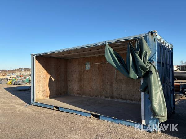 Container 20 fot med öppen sida