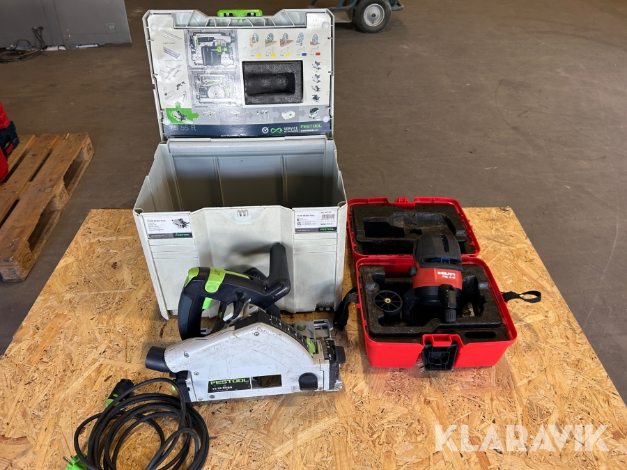 Sänksåg 1 st, Punkt och linjelaser 1 st Festool / Hilti