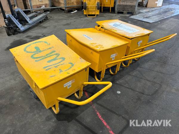 Verktygsvagnar Hörby Bruk 150 liter max 200 kg 3 st