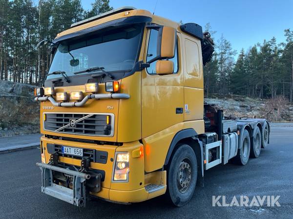 Kranväxlare Volvo FH 480 med Palfinger kran PK 16502, och Hiab 20T växlare