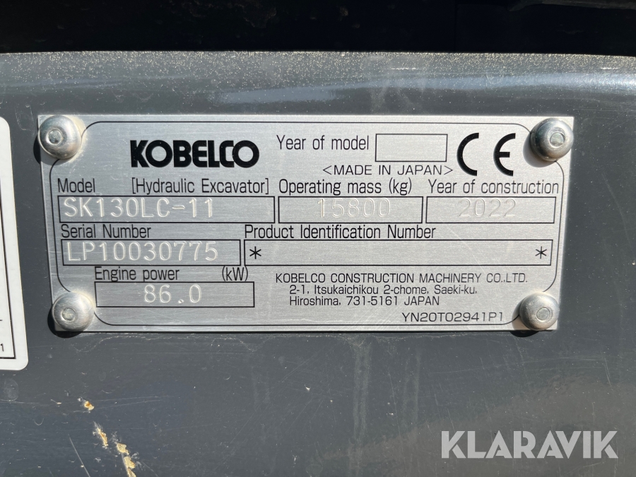 Grävmaskin Kobelco SK130LC-11