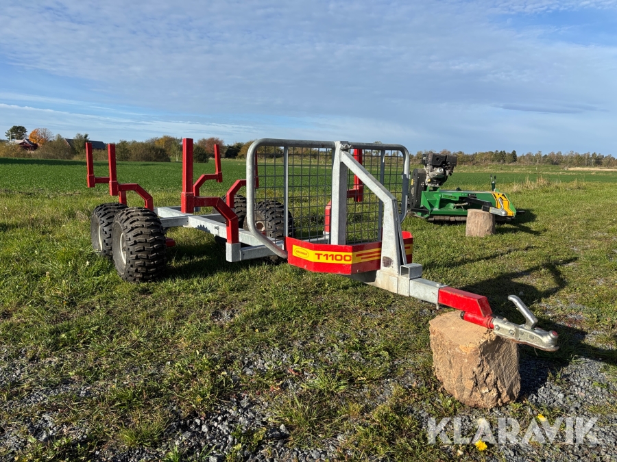 Timmervagn / kärra Kranman T1100 för Fyrhjuling