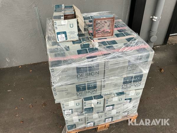 Glasblock Seves Pegasus Rosa, 204 st, 190x190x80 mm.