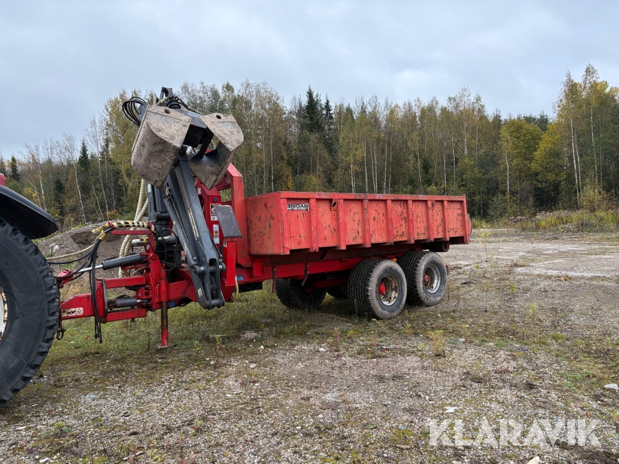 Växlarvagn/ skogsvagn Bigab 12 - 15 med kran och container