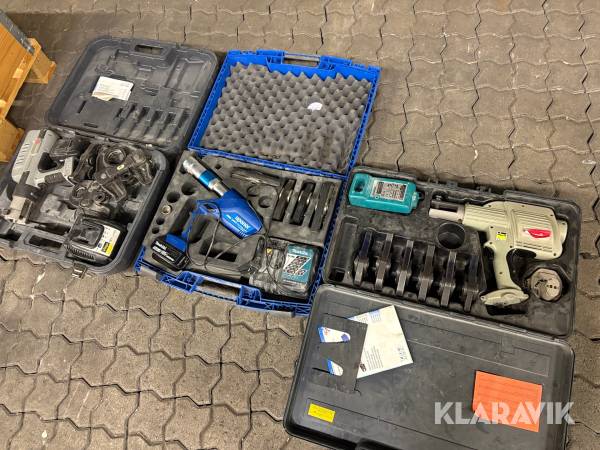 Pressverktyg 3 st, med 20 st pressbackar