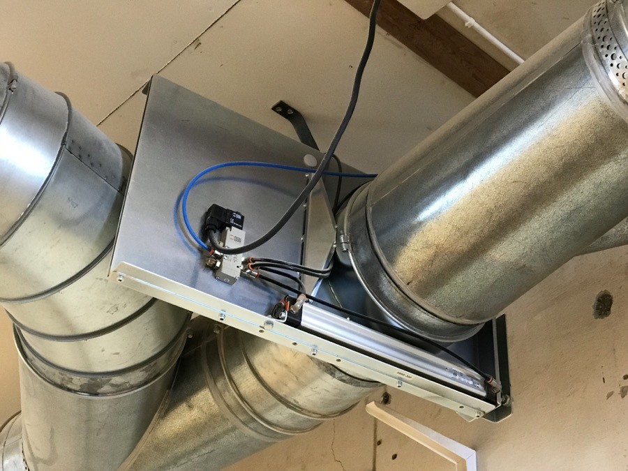 Spjäll och rör för stofthantering