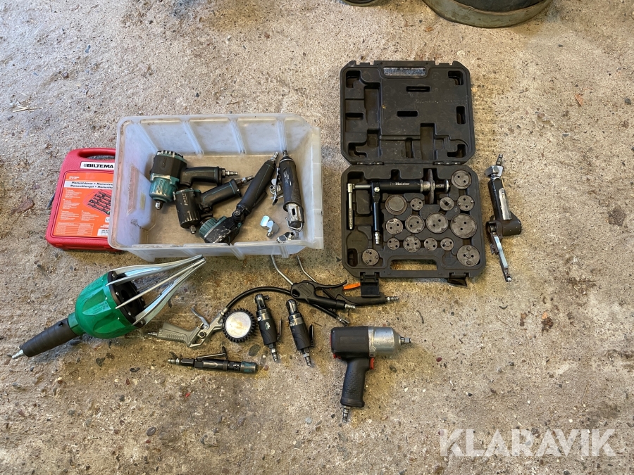 Tryckluftsverktyg Hazet, kamasa, promeister, biltema stort parti