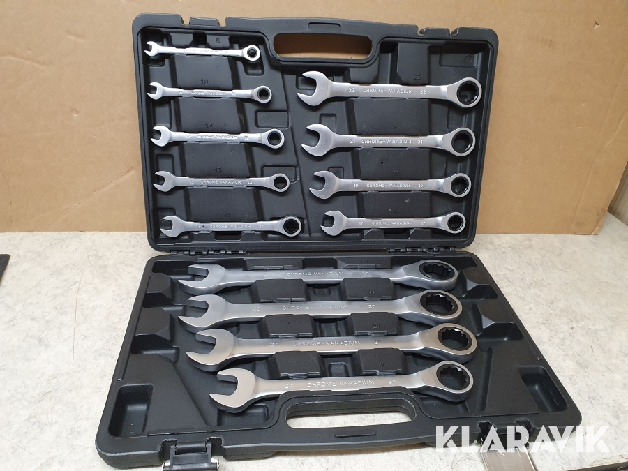 Ringspärrnyckelsats Crome Vanadium 13 st