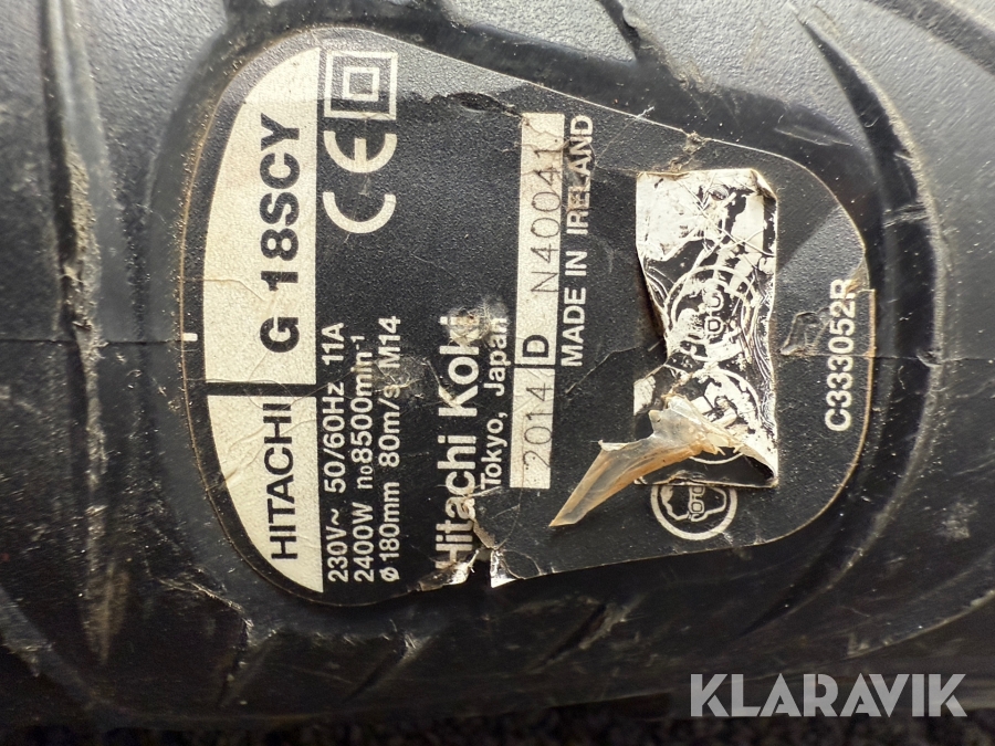 Kap & vinkelslip Hitachi G18SCY