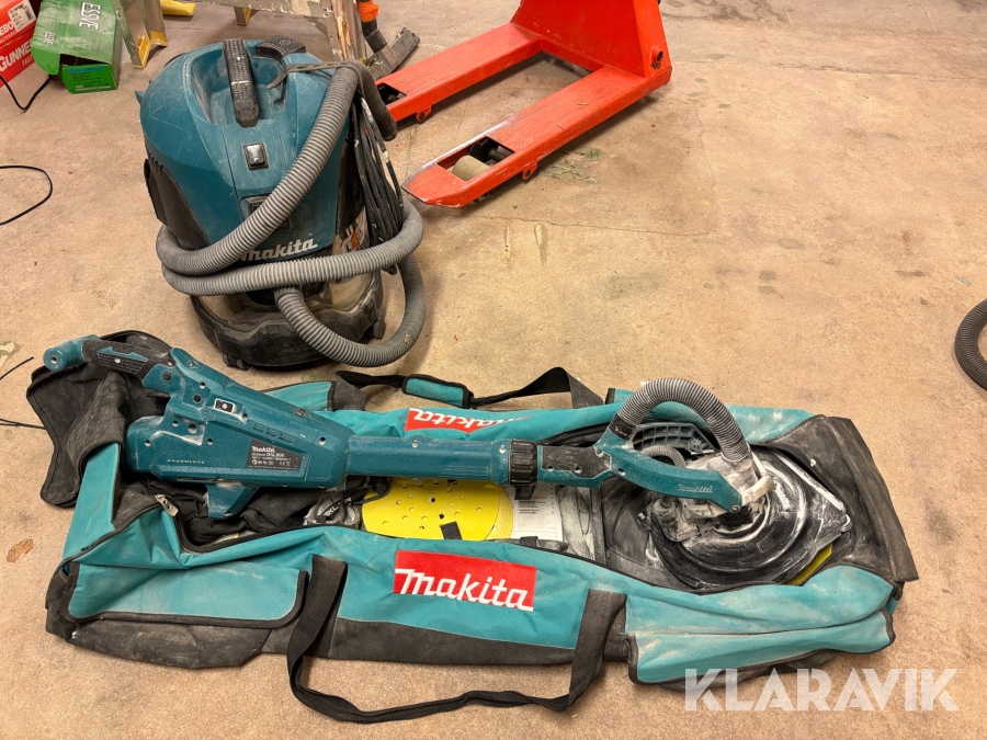 Väggslip Makita DSL800 med dammsugare