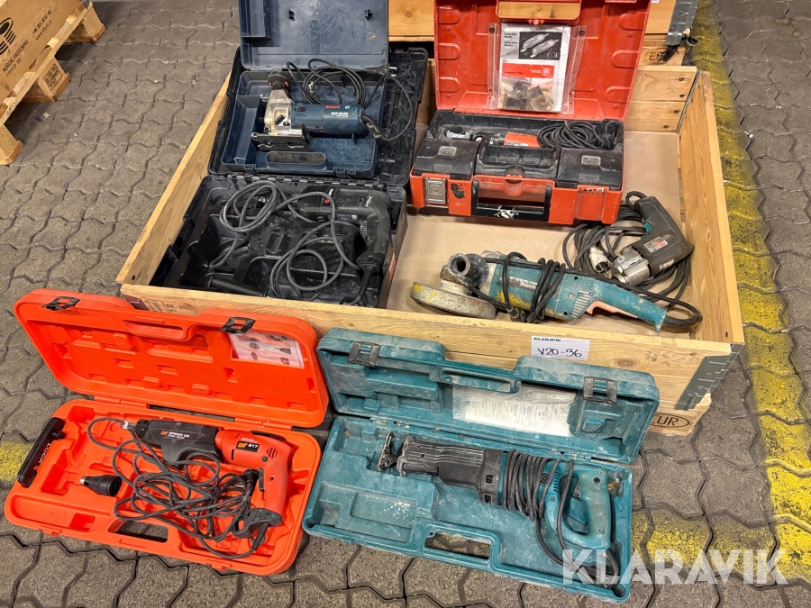 Pall med blandade verktyg Blandade märken och modeller, 7st