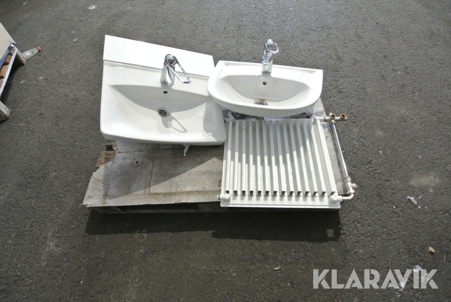 VVS material IFÖ Tvättfat & radiator 3st
