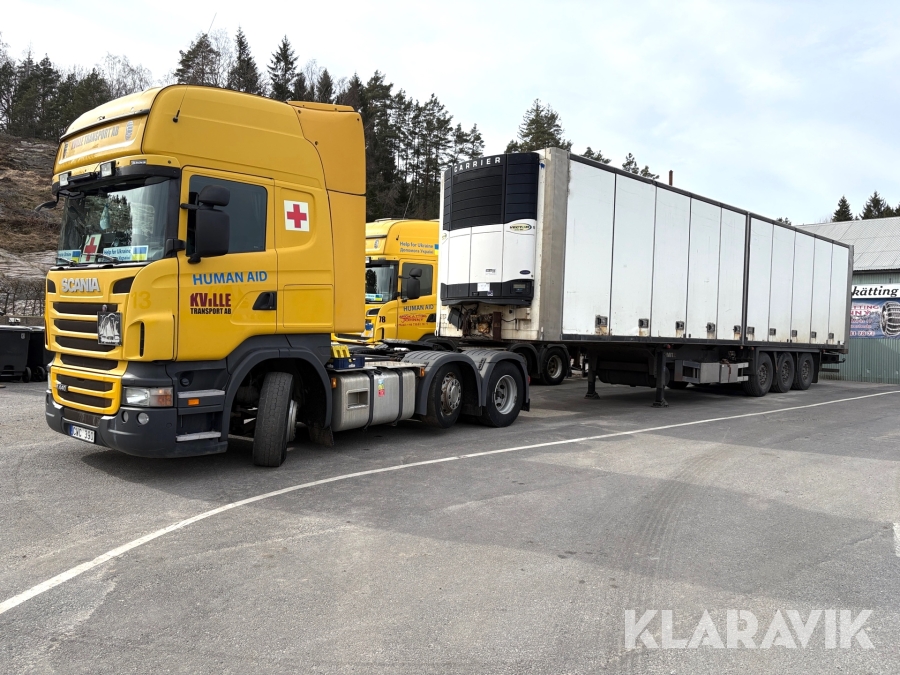 Lastbil Scania R440 med frystrailer