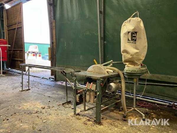 Byggsåg/Gjerdesåg med spånsug och rullbord Elektra Beckum D-49716 Meppen SPA 1000