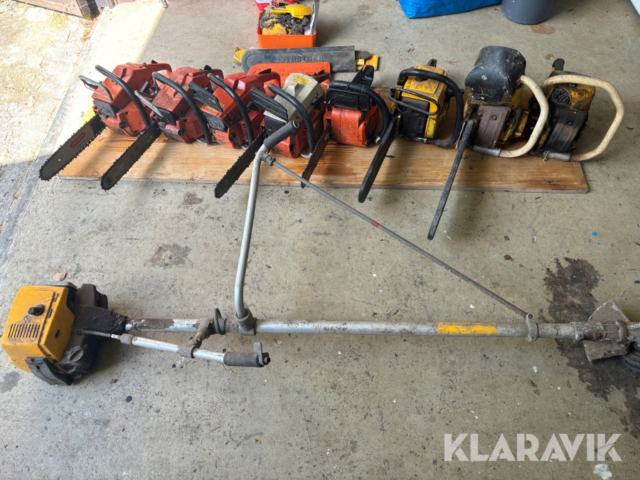 Diverse motorsågar Husqvarna och Partner och stihl grästrimmer partner